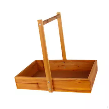 Деревянная корзина для переноски, переносной лоток для хранения с ручкой, органайзер для лабораторий