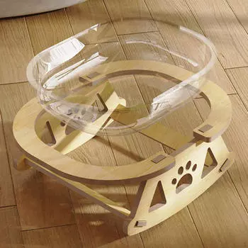 Деревянная космическая капсула для кошачьей кровати, центр развлечений для котят, легкая чистка, стабильная подставка из цельного дерева