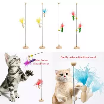 Деревянная красочная игрушка-дятел для детей, веселая и обучающая весенняя игрушка, привлекающая и расслабляющая для домашнего котенка D