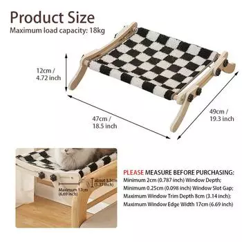 Деревянная кровать для кошек на окно, гамак, кровать для кошек на радиатор, насест для кошек на окно для домашних кошек, регулируемый, выдерживает 18 кг, используется для окна