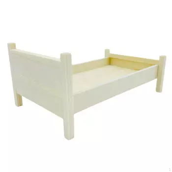 Деревянная кровать для кукольного домика масштаба 1/12, миниатюрное украшение для диорамы