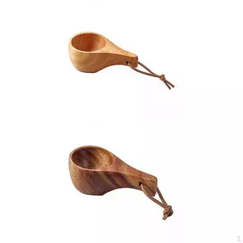 Деревянная кружка из 2 предметов (коричневый + Кофейный)