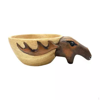 Деревянная кружка с рисунком животных для походов и чая Bear