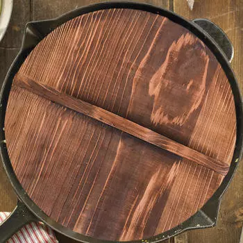 Деревянная крышка кастрюли ручной работы для безопасного и стильного приготовления пищи 34cm