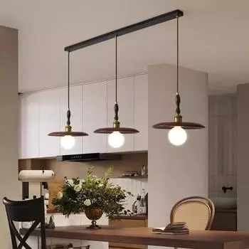 Деревянная лампа в стиле ваби-саби: Японский ресторан, китайское ретро, идеально подходит для проживания в семье, чайных комнат, баров, кабинетов, спален, прикроватной люстры. Tri-Color Lighting