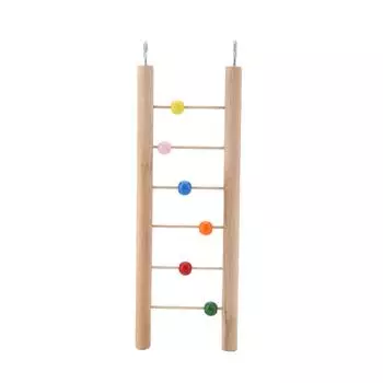 Деревянная лестница для птиц и попугаев, игрушка для скалолазания, подвесные качели для клетки для птиц, игрушки для домашних животных с бусинами