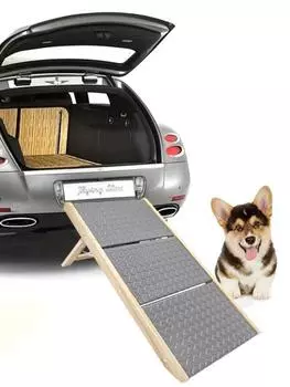 Деревянная лестница для щенков, 3 ступени, складная лестница для щенков, пандус для маленьких собак, противоскользящая лестница для кровати, автомобиля, собак, аксессуаров для домашних животных