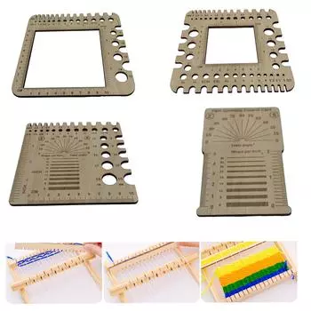 Деревянная линейка для вязания, инструмент для вязания квадратов, крючок и спицы, измерительный инструмент для пряжи для вязания крючком A