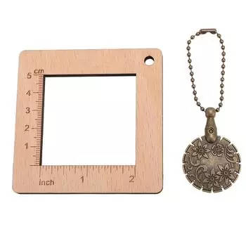 Деревянная линейка для вязания с резаком для пряжи, квадратный измеритель плотности шитья, инструмент для плетения свитеров и шарфов