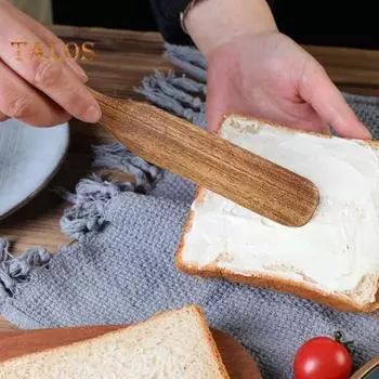 Деревянная лопатка для приготовления пищи Лопатка из тикового дерева Посуда для смешивания Перемешивание Сервировочные жаропрочные ложки для теста Легко моющиеся кухонные принадлежности A