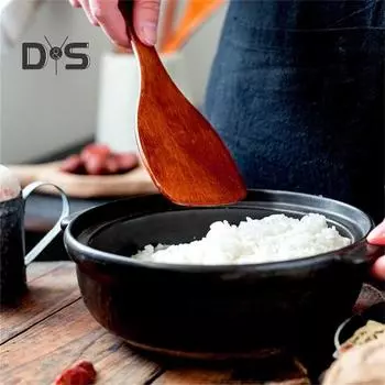 Деревянная лопатка для риса с антипригарным покрытием, легко чистящаяся, термостойкая, многофункциональная, деревянная лопатка для риса