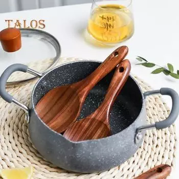 Деревянная ложка, легко моется, долговечная, портативная, изысканная кухонная ложка из тикового дерева с деревянной ручкой для дома эбеновый