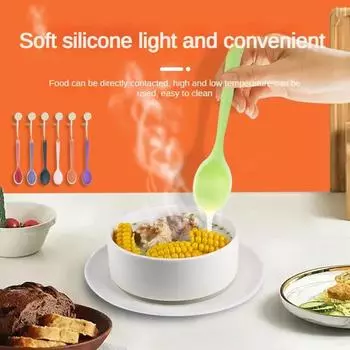 Деревянная ложка Столовые приборы Мини-половник Столовая посуда Керамика и гончарные изделия Красивая кухонная ложка для смешивания Лапша быстрого приготовления Кухонная утварь с антипригарным покрытием чёрный