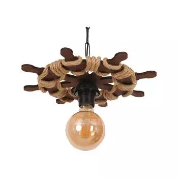 Деревянная люстра с одним рулем