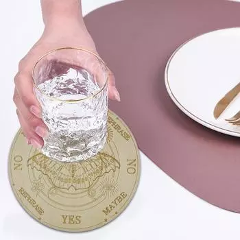 Деревянная маятниковая доска для гадания с вырезанными звездами и луной (Желтый 25см)