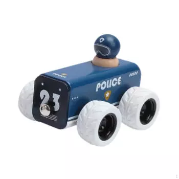 Деревянная машина с откидным механизмом, развивающие игрушки, гонки для детей, малышей, полицейских police car