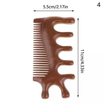 Деревянная массажная расческа Гуаша с широкими зубцами для головы и кожи головы, расслабляющая меридианная расческа из сандалового дерева, антистатический массажер, акупрессурные инструменты, подарок