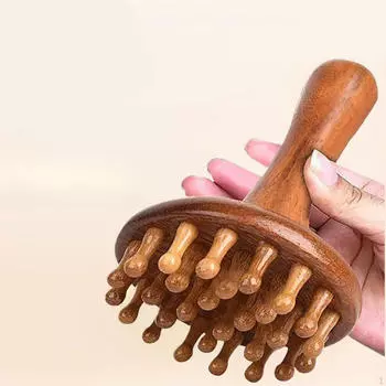 Деревянная массажная щетка для тела Удобная ручка Эргономичная Релаксация Компактный инструмент для