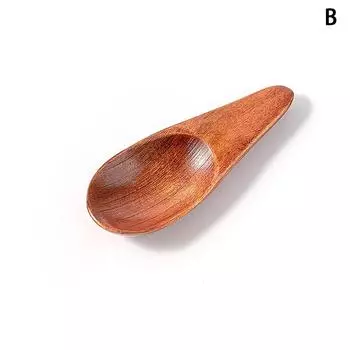 Деревянная мини-ложка для чая, ложка для приправ, столовые приборы, кофейная чайная маленькая мини-ложка для сахара, кофейная ложка, кухонные гаджеты, 5 шт., 7X2,5 см B