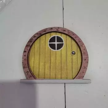 Деревянная миниатюрная дверь в виде эльфа-феи своими руками, картина, винтажный декор, кукольный домик, садовые принадлежности, кукольный домик, микропейзаж, подарок