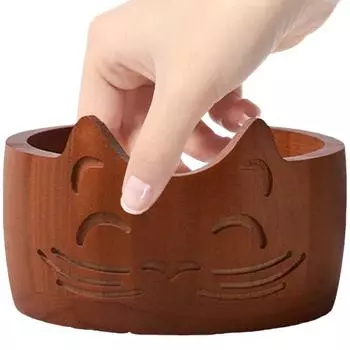 Деревянная миска для пряжи, миска для хранения шерсти в форме кошки, многофункциональные аксессуары для вязания крючком vintage color