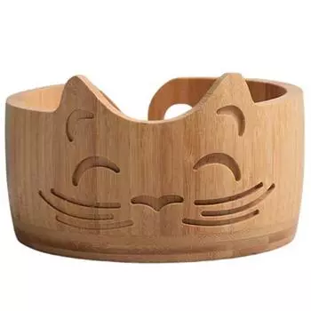 Деревянная миска для пряжи, миска для вязания, переносная миска для хранения шерсти для мамы, бабушки vintage color