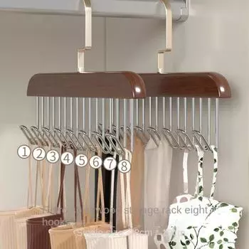 Деревянная многофункциональная вешалка для нижнего белья, экономит место, женские вешалки для хранения, вешалка с несколькими крючками 1