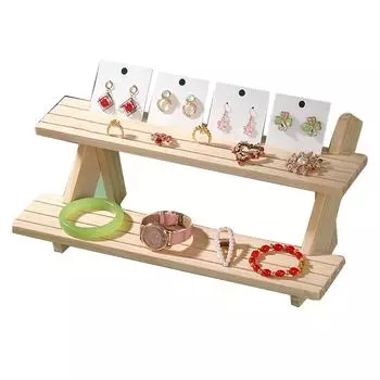 Деревянная многоярусная универсальная подставка-витрина для розничной торговли ювелирными изделиями, фигурками, косметикой