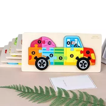 Деревянная мультяшная стереопамять, головоломка для познания, ранние развивающие игрушки для детей