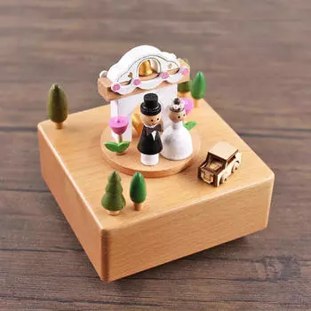 Деревянная музыкальная шкатулка, центральный элемент, коллекционный подарок на День святого Валентина, музыкальная фигурка, настольное украшение для