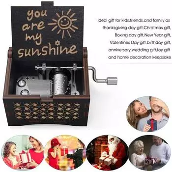 Деревянная музыкальная шкатулка Гарри Поттера, рукоятка, деревянные музыкальные шкатулки ручной работы