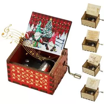 Деревянная музыкальная шкатулка, коллекционная музыкальная шкатулка с ручным заводом, в стиле ретро, музыкальная шкатулка для подарка на день рождения, день святого валентина, рождество 3