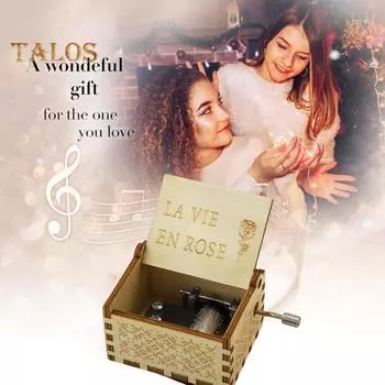 Деревянная музыкальная шкатулка, коллекционная музыкальная шкатулка с ручным заводом, в стиле ретро, музыкальная шкатулка для подарка на день рождения, день святого валентина, рождество 4