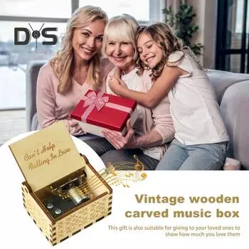 Деревянная музыкальная шкатулка, коллекционная музыкальная шкатулка с ручным заводом, в стиле ретро, музыкальная шкатулка для подарка на день рождения, день святого валентина, рождество 6