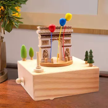 Деревянная музыкальная шкатулка, креативное украшение для рабочего стола, праздничный подарок, музыкальный триумф на день рождения