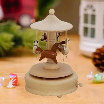 Деревянная музыкальная шкатулка музыкальная фигурка заводная игрушка ручная милая механическая Bear