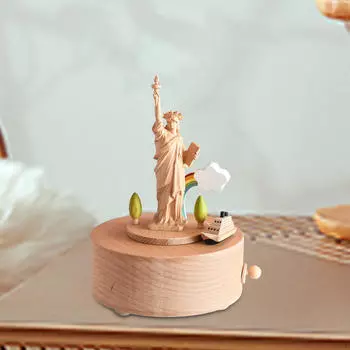 Деревянная музыкальная шкатулка, настольное украшение, домашний декор, коллекционный праздничный подарок, креативное украшение для