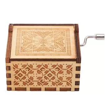 Деревянная музыкальная шкатулка с надписью «С днем рождения», с ручной работой, в стиле ретро, прочная деревянная музыкальная шкатулка с лазерной гравировкой для