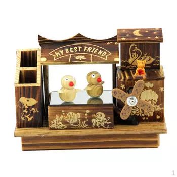 Деревянная музыкальная шкатулка с рисунком птицы, гравировка ручной работы, домашний декор