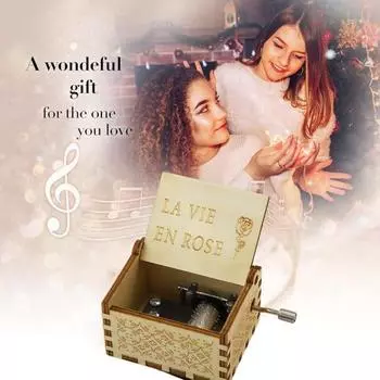 Деревянная музыкальная шкатулка с ручным заводом, коллекционная музыкальная шкатулка в стиле ретро, музыкальная шкатулка