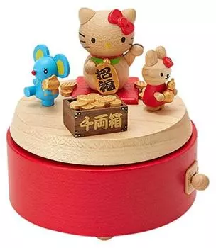 Деревянная музыкальная шкатулка Sanrio Hello Kitty Lucky Charm H 9151 Красный Коричневый 577871