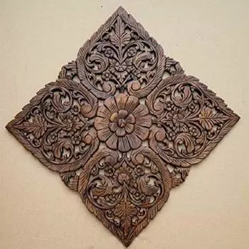 Деревянная настенная подвесная панель диаметром 60,96 см с резьбой по дереву