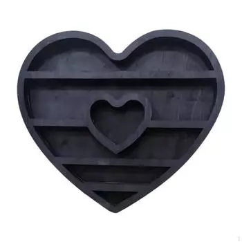 Деревянная настенная полка для хранения украшений из хрусталя и камня, многоцелевой стеллаж для хранения в деревенском стиле для йоги Heart Shaped
