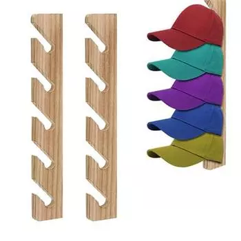 Деревянная настенная вешалка для шляп с гладкими краями без заусенцев, простая установка, держатель для бейсболок Short