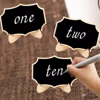 Деревянная настольная доска с подставкой, многоразовая односторонняя небольшая доска для объявлений на свадьбу H