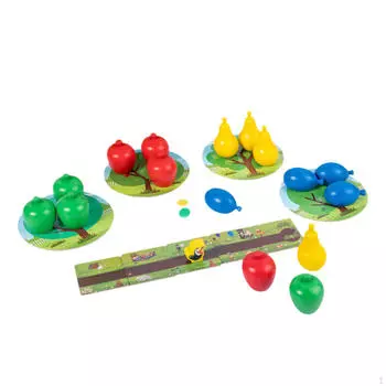 Деревянная настольная игра «Фрукты» Игрушка для развития мелкой моторики, интерактивная сортировка по цвету