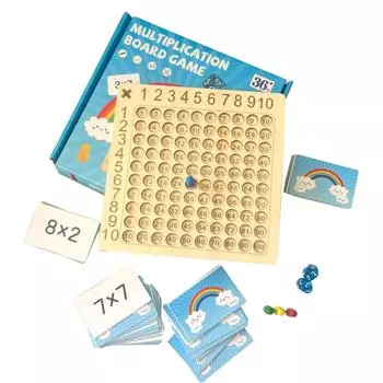Деревянная настольная игра «Умножение» для детей, сто игрушек, мышление, математика, счет, образование O3P3 blue-1set
