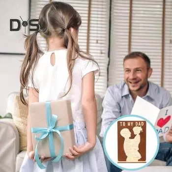 Деревянная настольная табличка в подарок папе от дочери, настольная табличка для домашнего офиса с украшением на подставке, подарок на день рождения отца, подарок в знак благодарности отцу коричневый