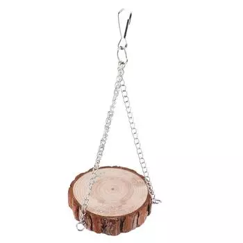 Деревянная натуральная экологически чистая портативная игрушка-качели для домашних животных для попугая хомяка(S) Small