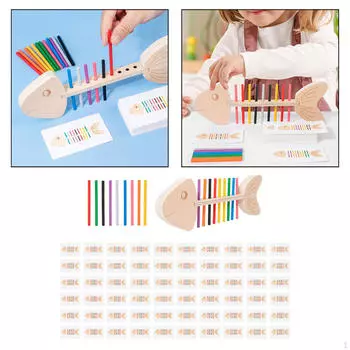 Деревянная обучающая игрушка для сортировки по цвету Рыбья кость Гибкая развивающая Монтессори